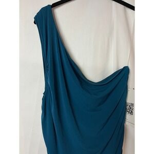 Emerald Sundae Dress Womens 16 Peacock Blue One Shoulder Ruched Bodycon JLIP1061